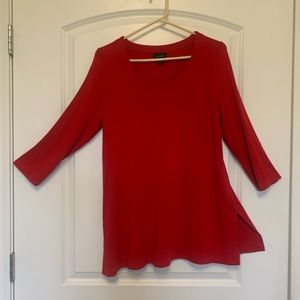 J.Jill red swing top. Size Small Generous, comfortable stretch jersey knit.